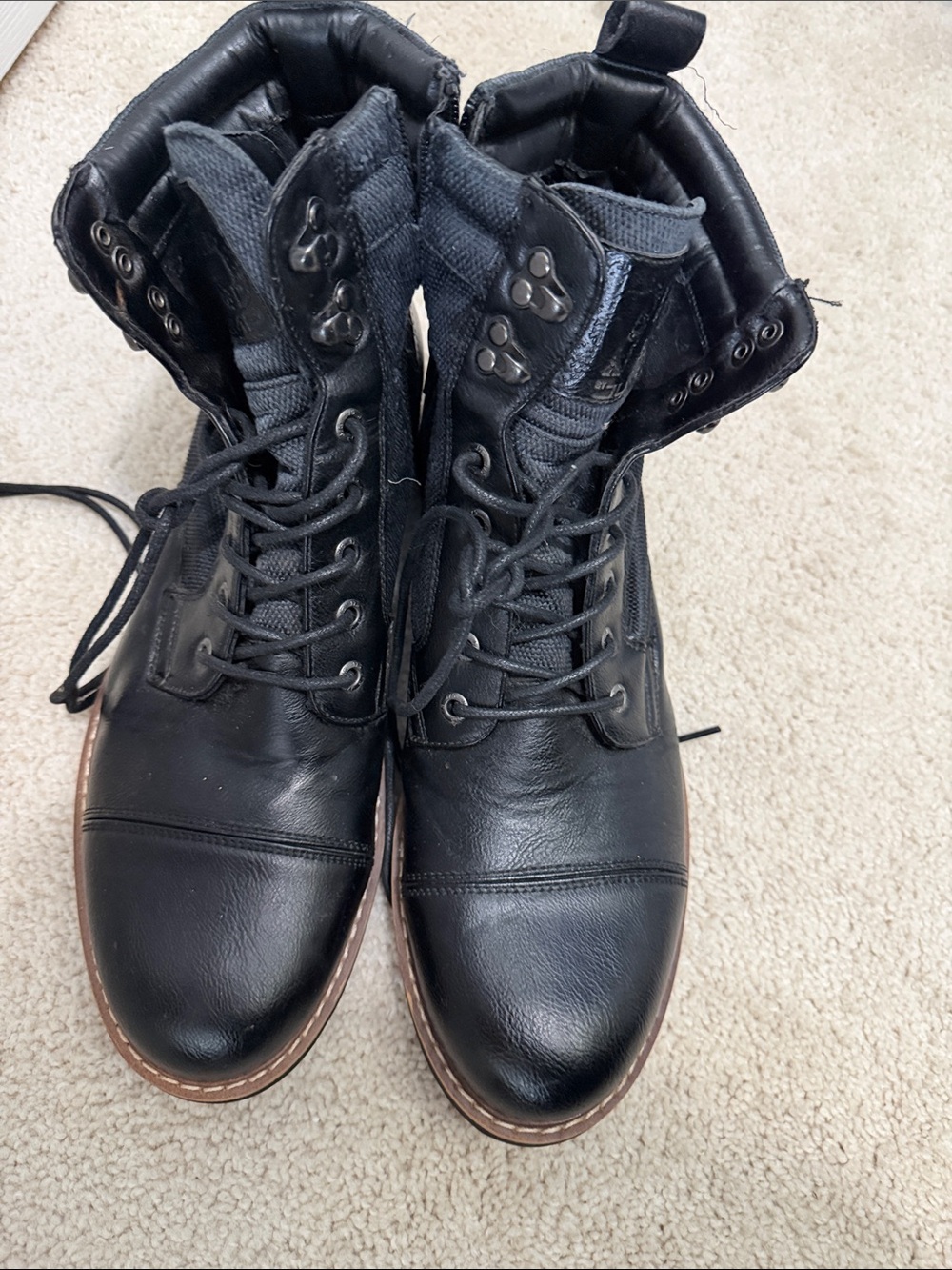 Garret Men's Black Lace-Up Combat Boots
